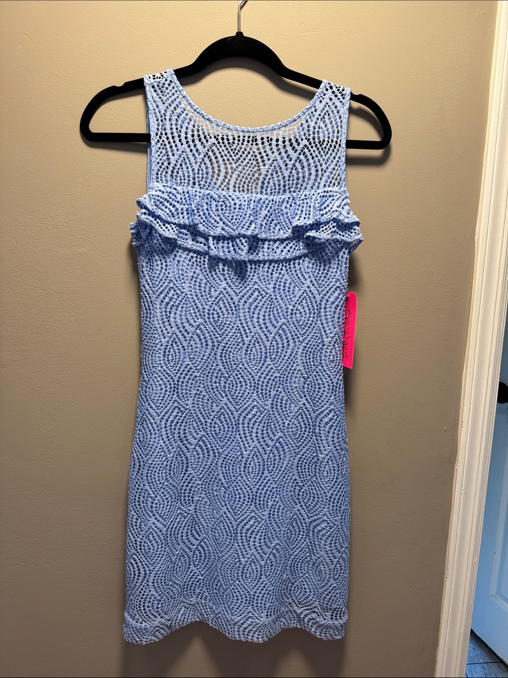 Lilly Pulitzer Light Blue Lace Ruffle Midi Dress